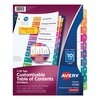 Avery Dennison Table of Contents Index Divider 8-1/2 x 11", Assorted, PK10 11135